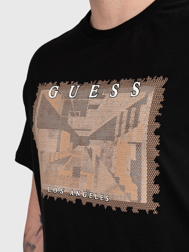 Cotton T-shirt with a graphic print - 3