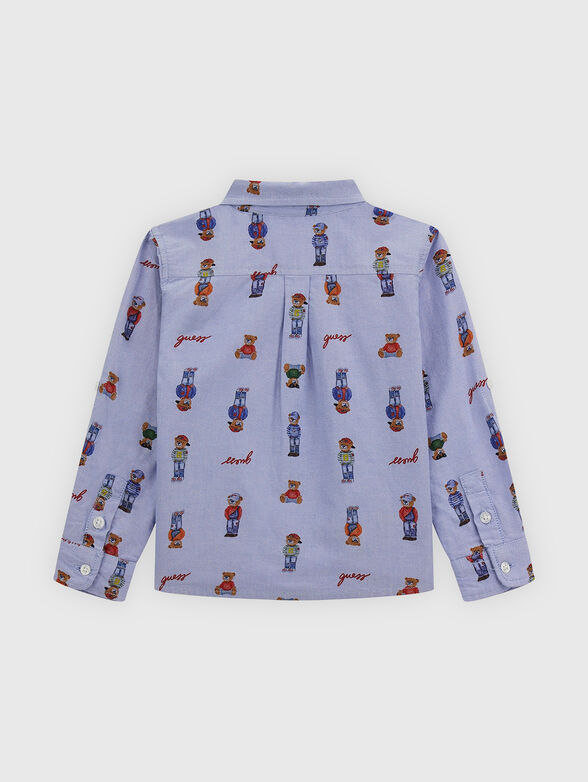 Blue shirt with print - 2