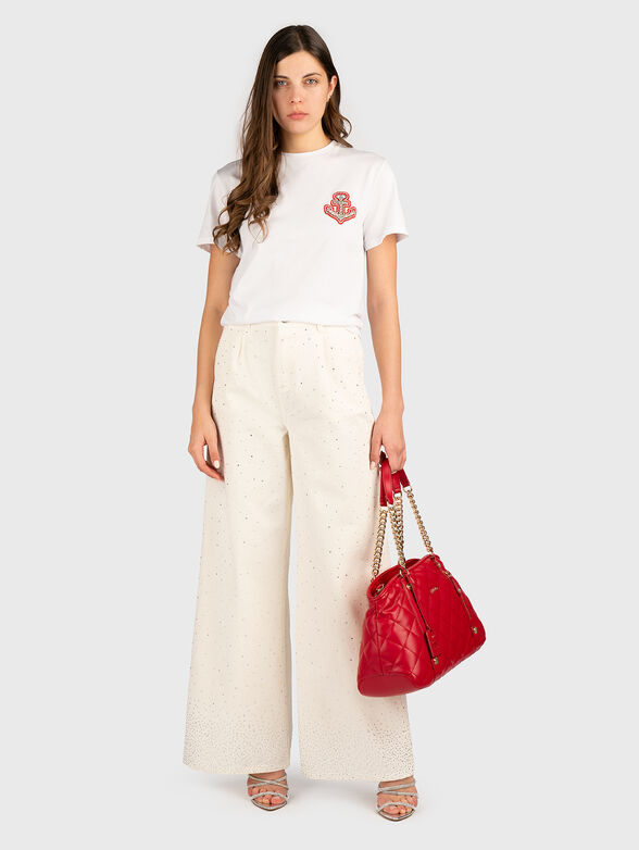 T-shirt with rhinestones in blue - 2