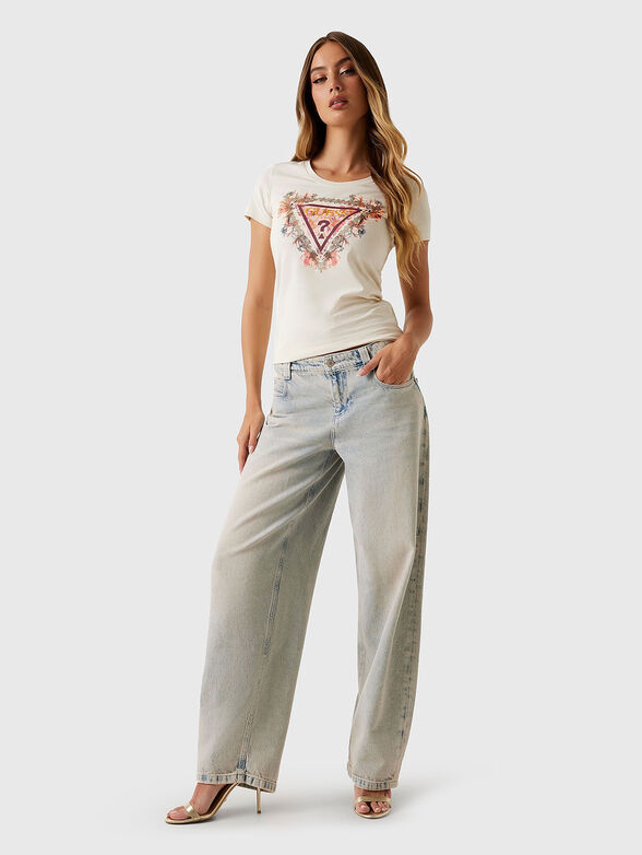 Cotton T-shirt with floral motifs - 2