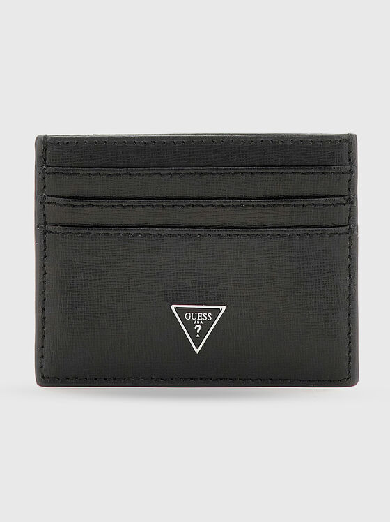 Leather card holder with saffiano effect - 1