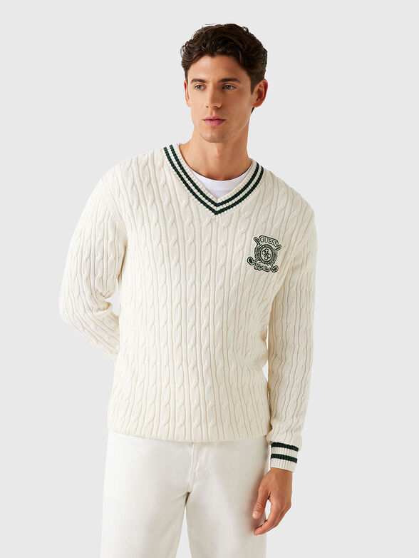 HEWIE cotton sweater with V-neck - 1