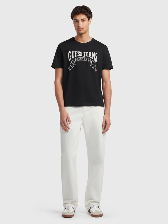 Black T-shirt with contrasting logo print - 2