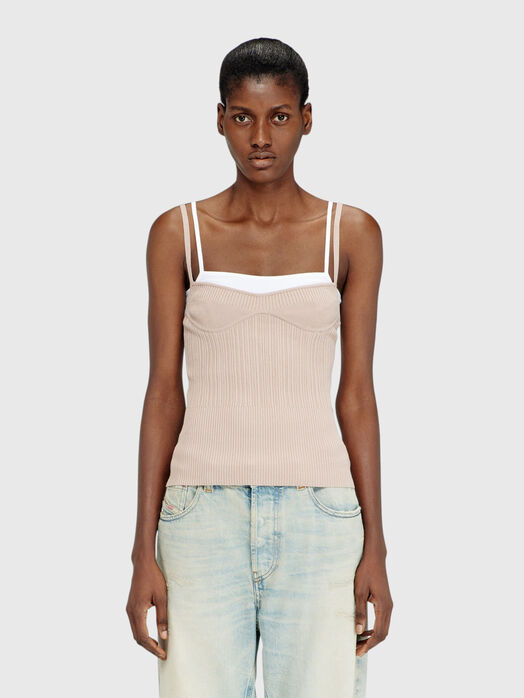 M-ZARRINA top with ribbed knit