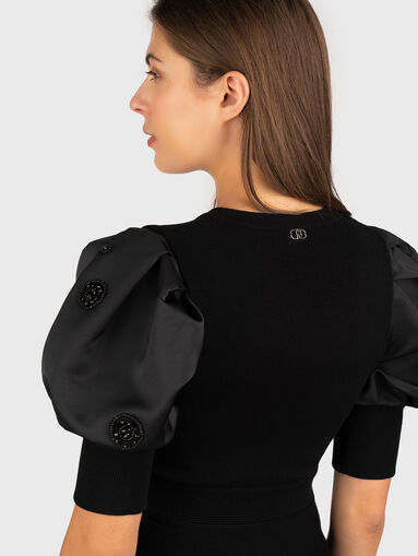 Mini dress with accent sleeves - 4