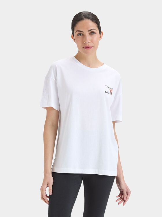 Бяла памучна тениска SS FLOSS - 1