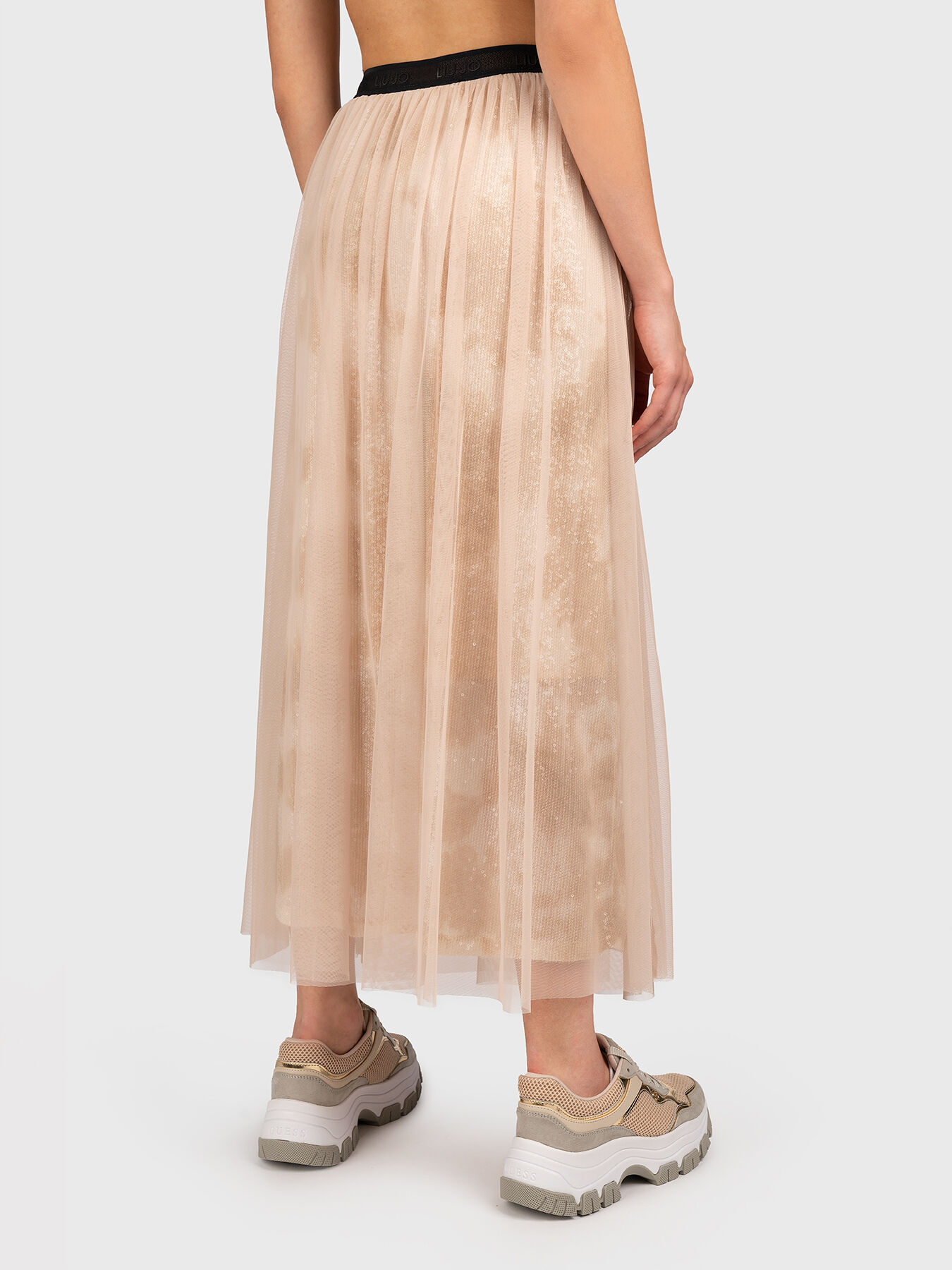 Tulle maxi skirt with appliquéd sequins brand LIU JO