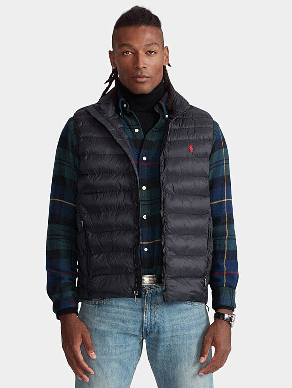 Padded gilet with logo embroidery - 1