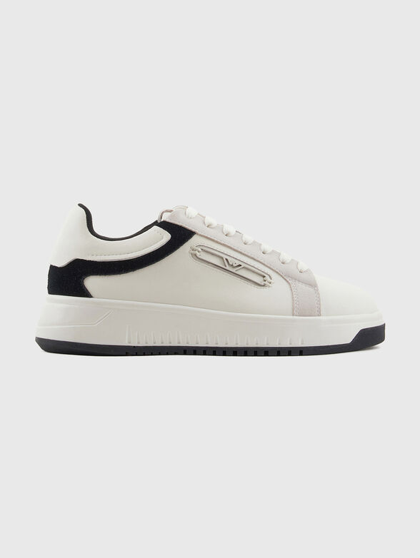 Leather sneakers with logo - 1