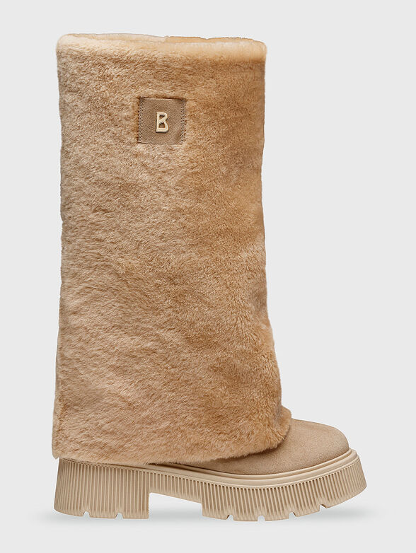 TURIN 8 leather boots with wool detail - 1