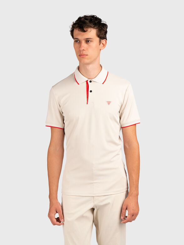 Dark blue polo shirt with contrast details - 1