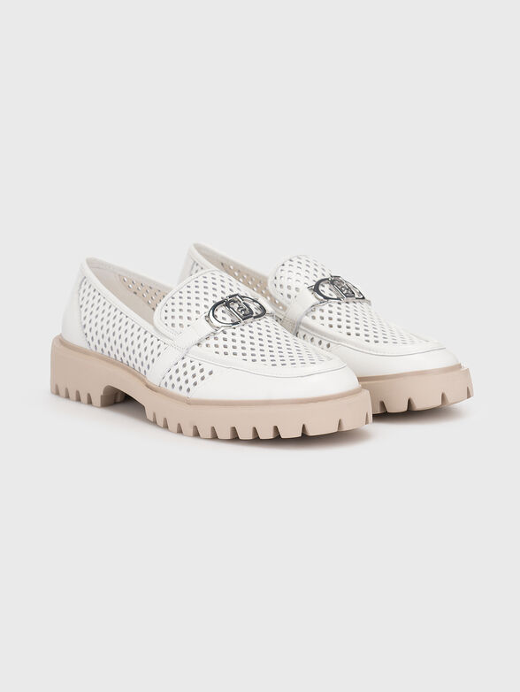 CORA 02 white loafers with perforations - 2