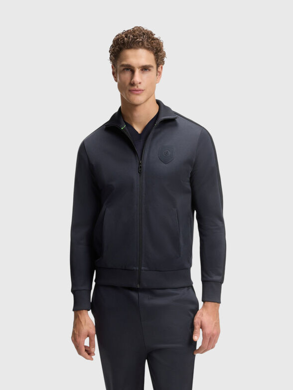 Cotton blend sweatshirt with zip - 1