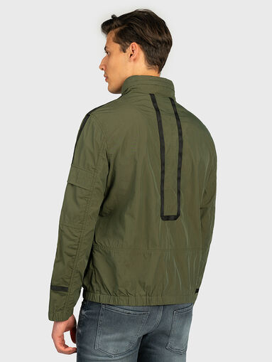 Green jacket with foldable hood - 5
