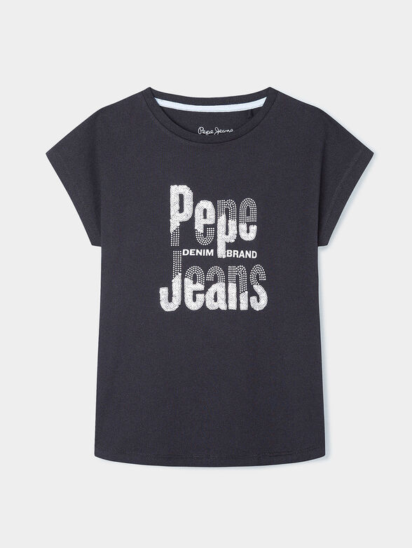 KAELA black T-shirt with logo - 1