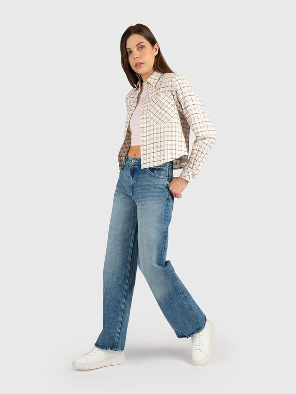 Checked shirt with cropped cut - 2