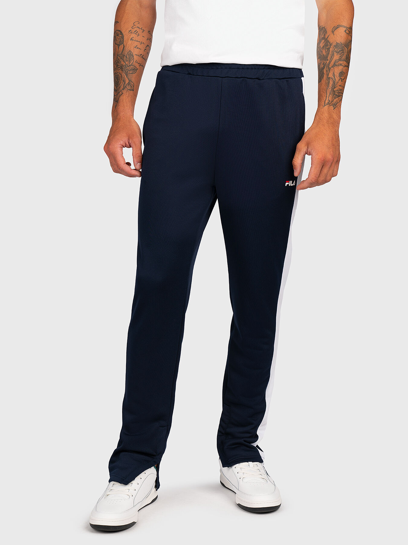 SANDRO black sports pants with contrast trims brand FILA Globalbrandsstore en