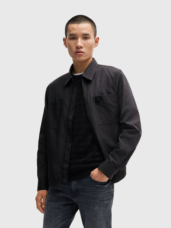 EVALOM black jacket with logo detail - 0