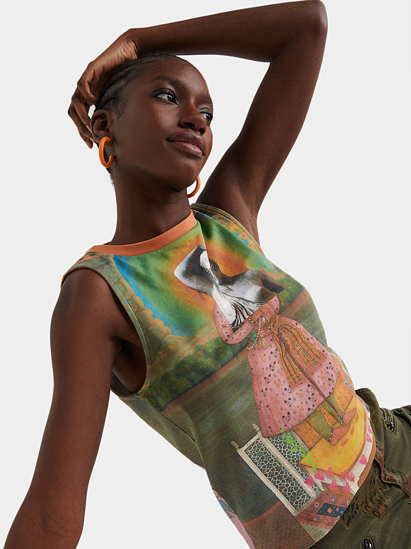 DHARMA top with accent print brand DESIGUAL