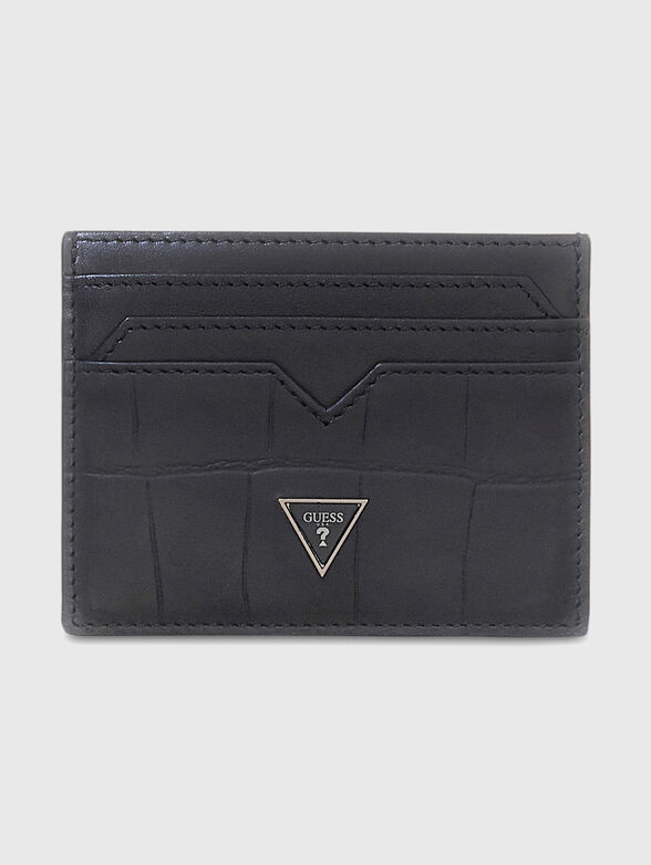 Black cardholder with an embossed texture - 1