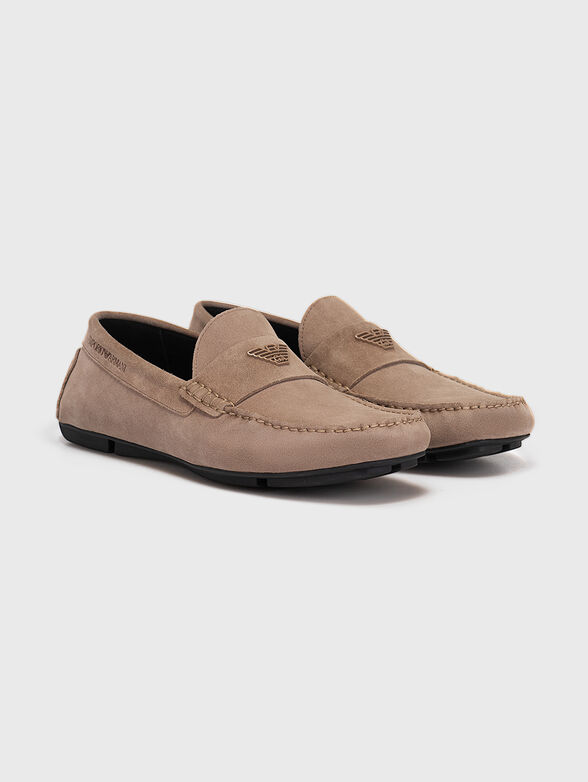 Beige suede loafers - 2