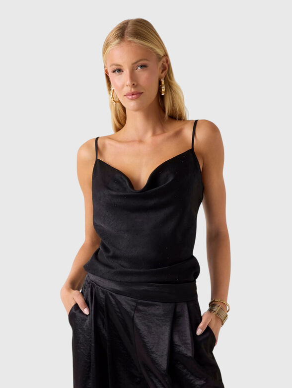 Black satin top - 1
