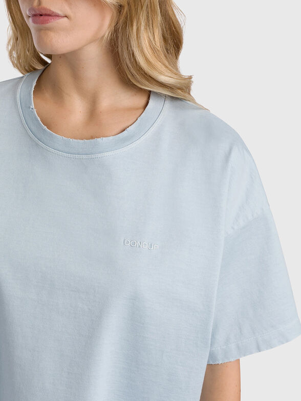 Cropped T-shirt with embroidered logo - 4