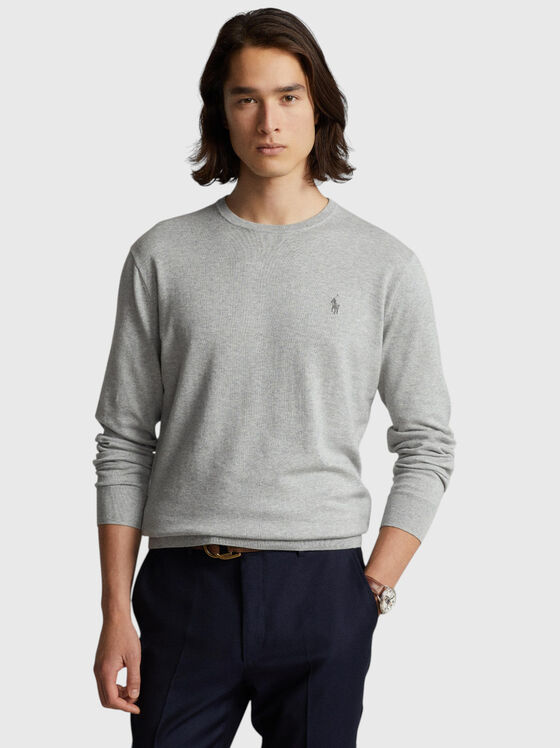 Слим пуловер от памук - 1