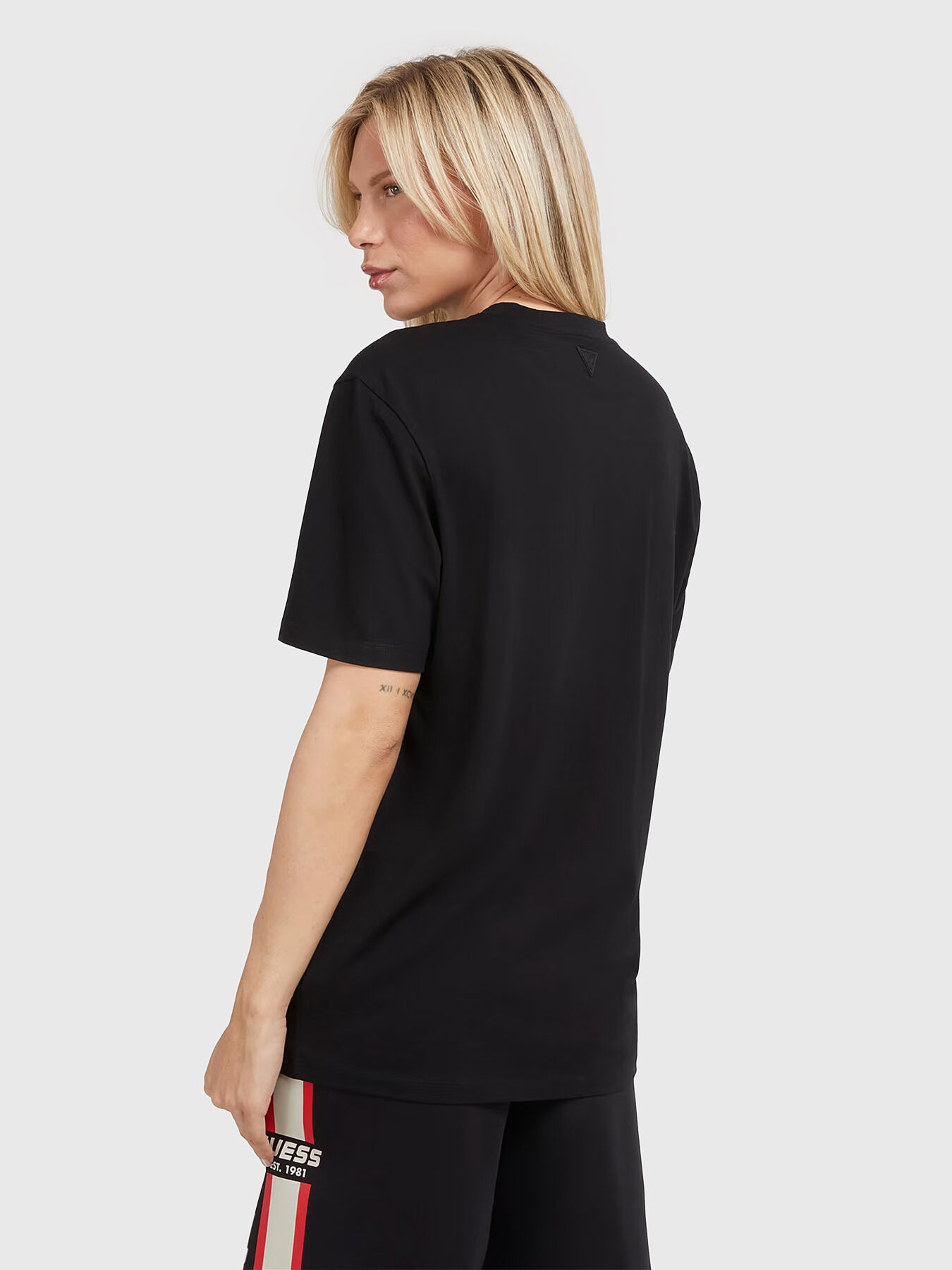 ALPHY beige T-shirt with logo accent brand GUESS