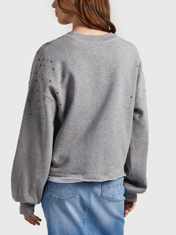 CAROLINE black sweatshirt with eyelets - 3