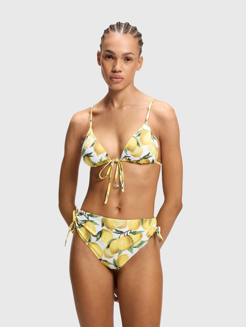 Printed triangle bikini top logo charm - 3
