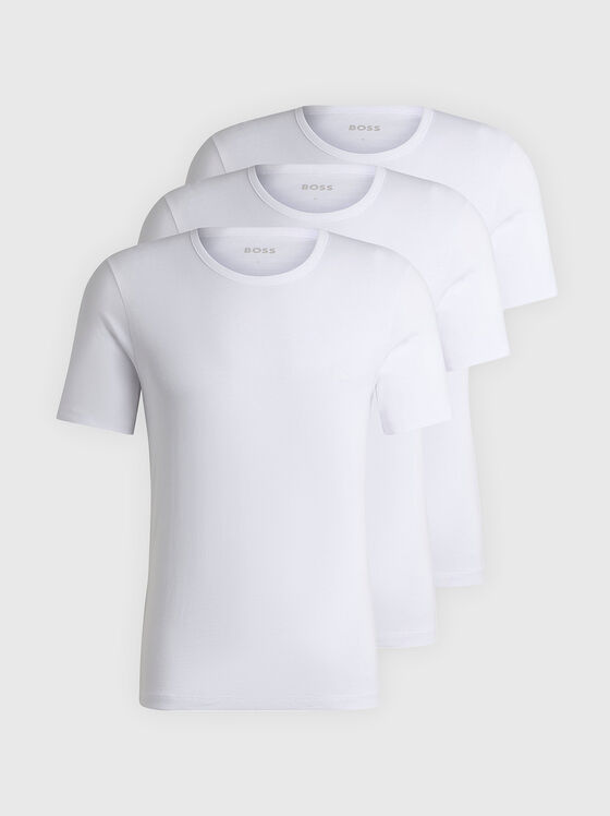 Комплект от три бели памучни тениски  - 1