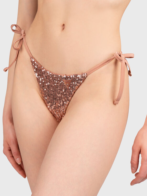 Bikini bottom with appliquéd sequins - 1