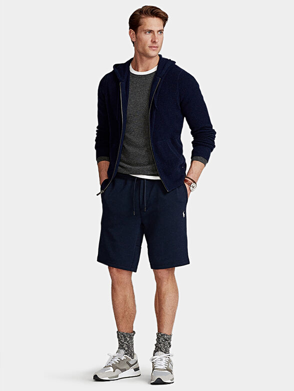 Navy double-knit shorts - 2