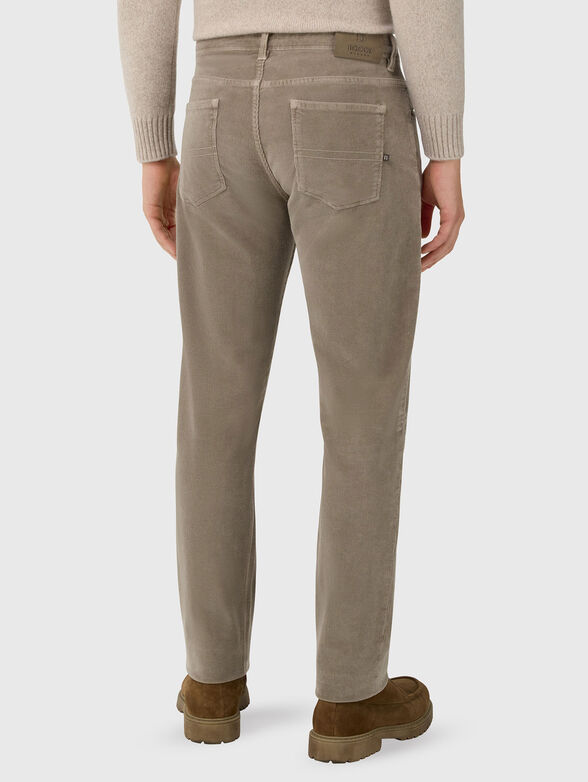 Corduroy pants with logo patch - 2