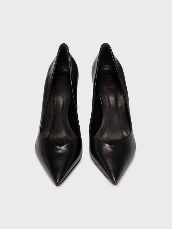 Leather shoes with accent heel - 6