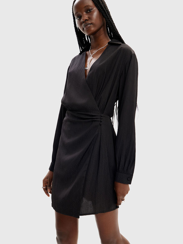 V-neck satin dress - 1