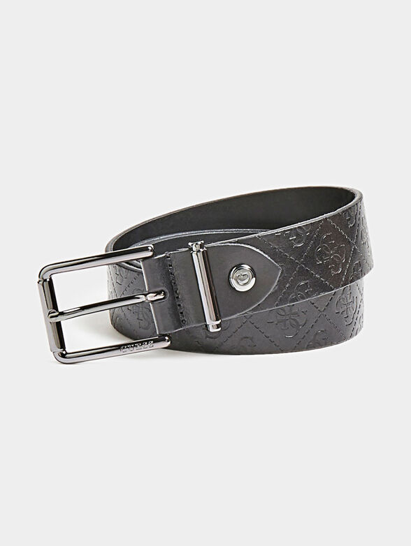 Leather belt with logo print - 1