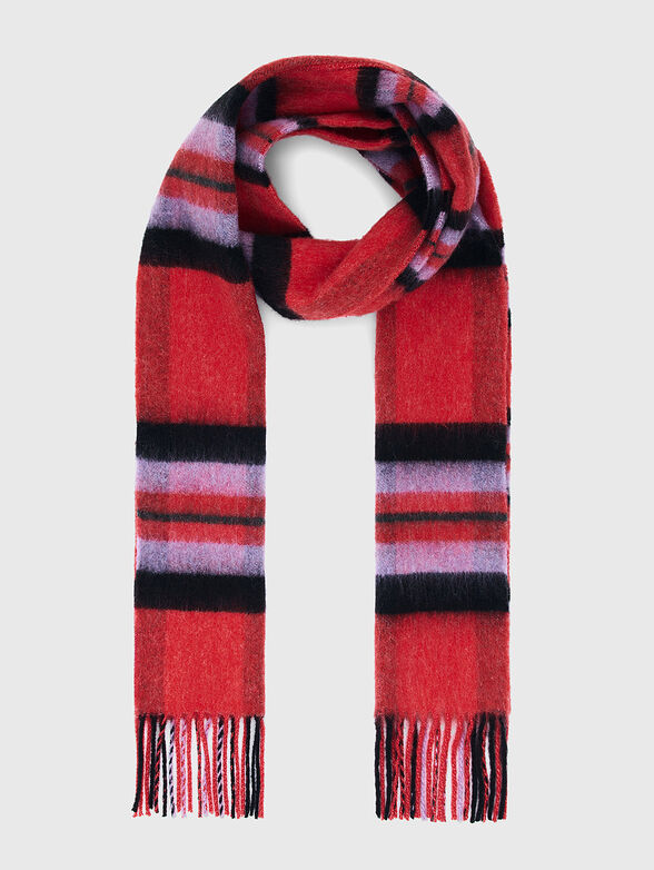 Long checked  scarf - 1