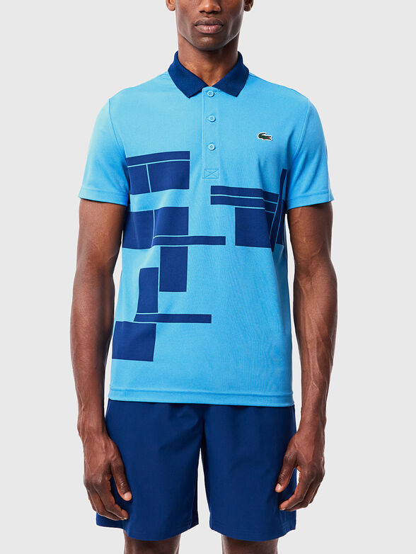 Polo shirt with contrast collar and print - 1