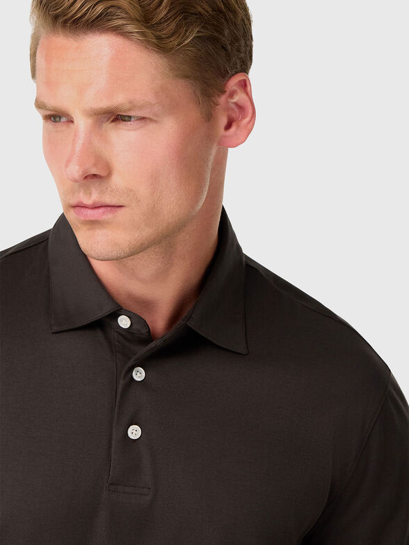 Dark brown polo shirt - 4