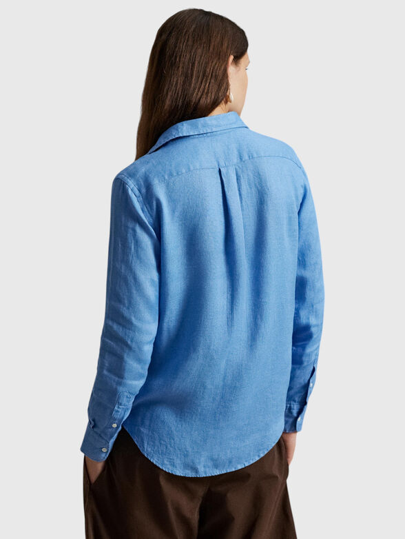 Linen shirt with logo detail - 3
