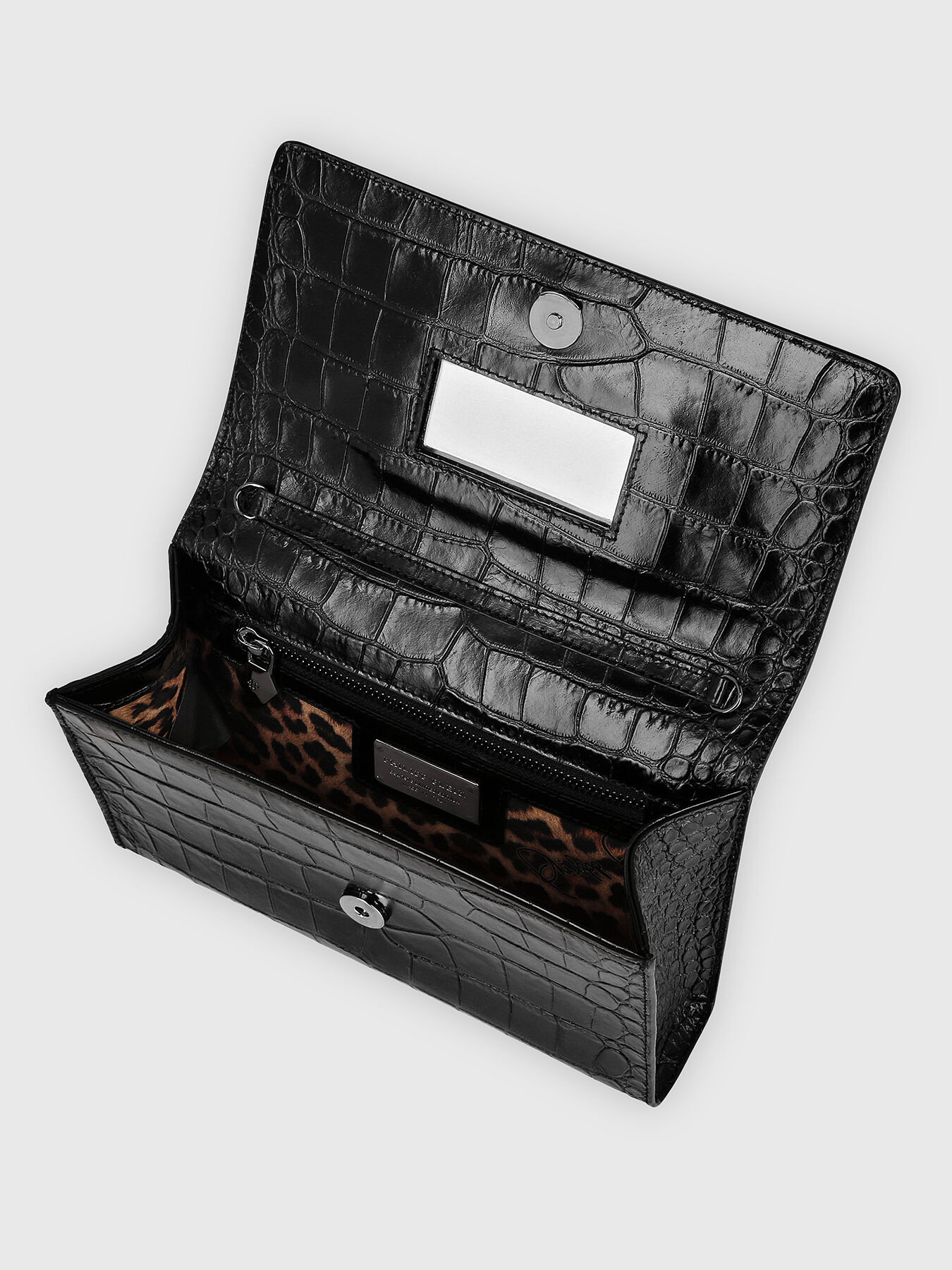 Leather bag with croc effect and rhinestones brand PHILIPP