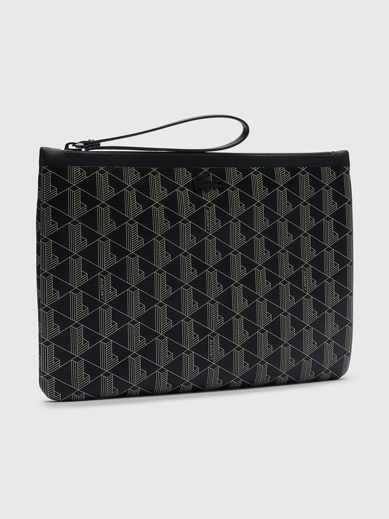 洋書 LACOSTE Clutch with monogram logo print brand LACOSTE