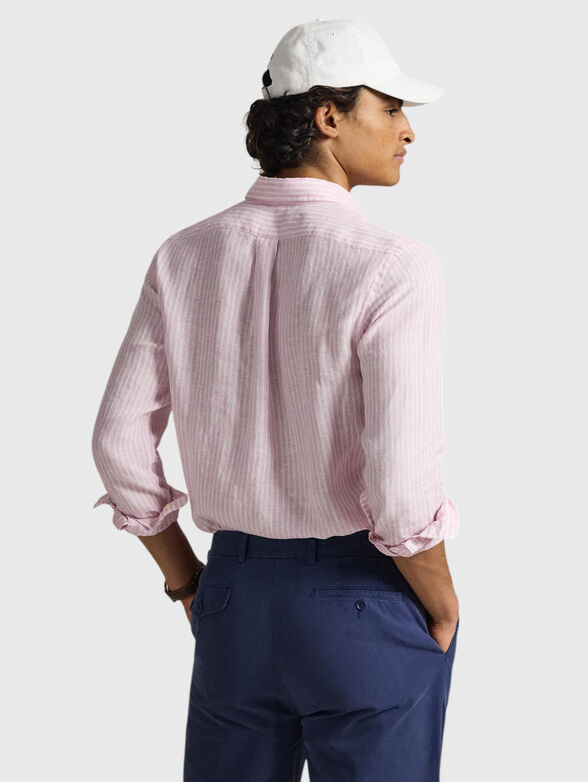 Shirt with striped pattern and logo embroidery - 3