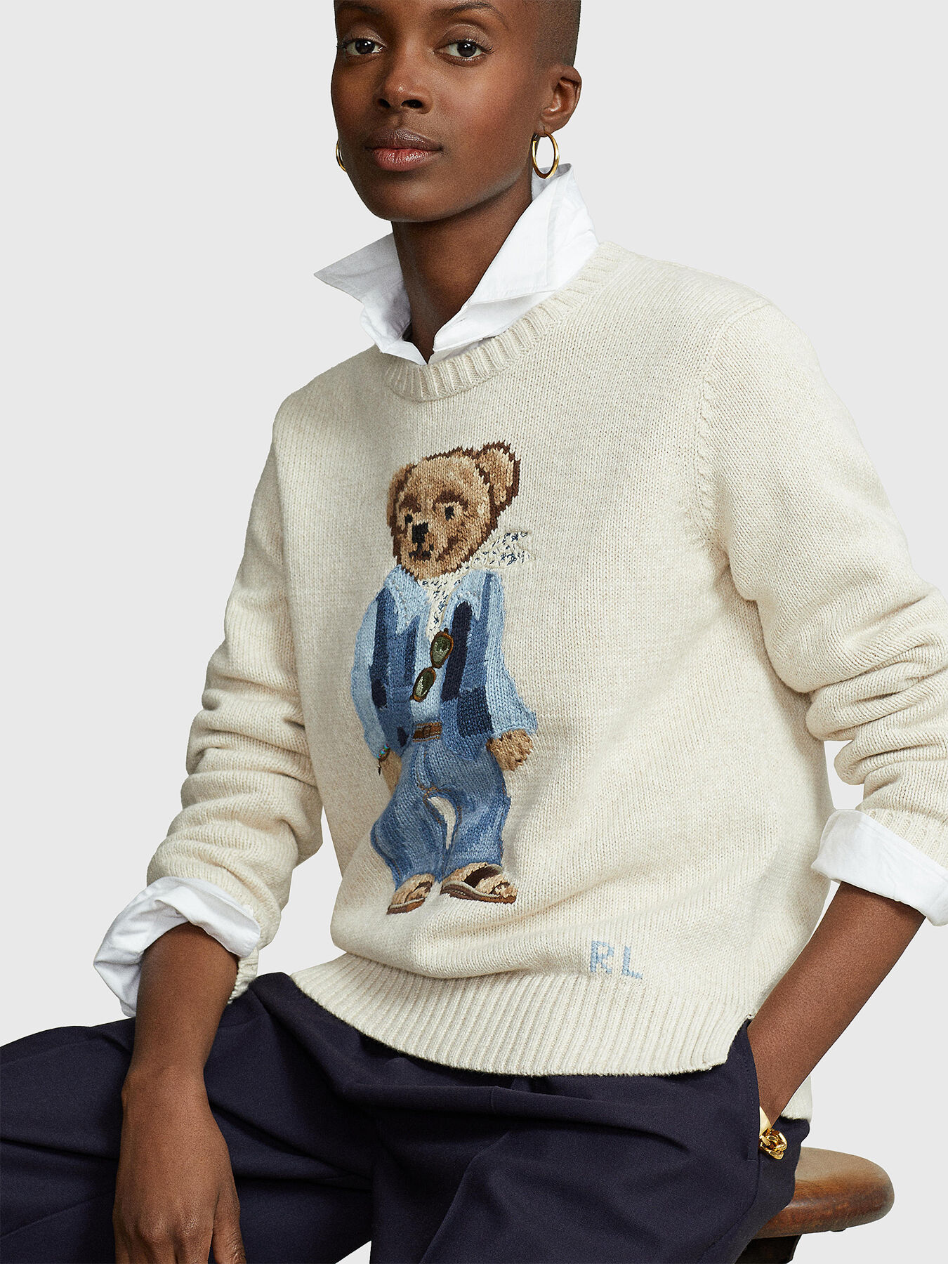 Cotton sweater with Polo Bear pattern brand POLO RALPH LAUREN Globalbrandsstore en