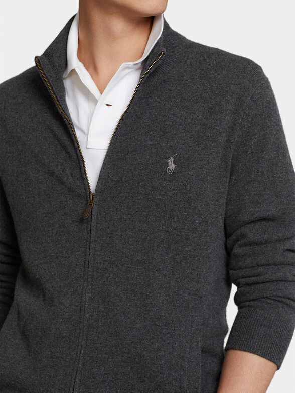 Merino wool cardigan with zip - 3