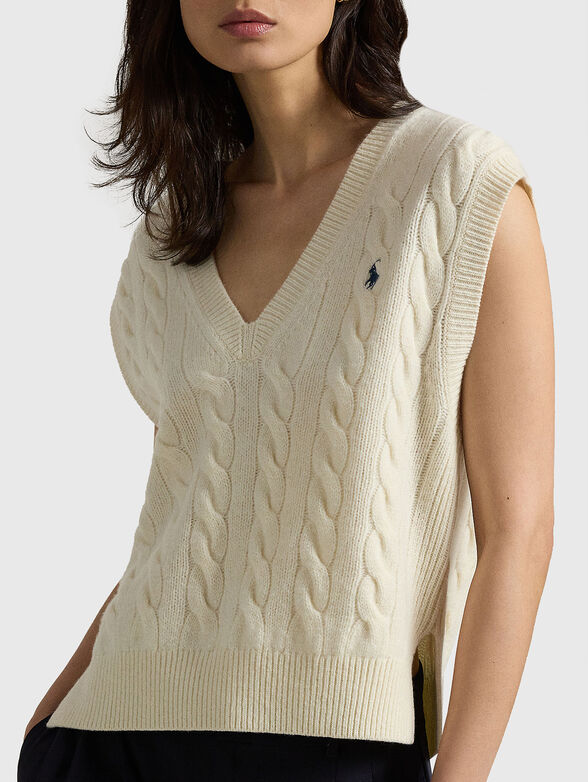 V-neck sweater in wool and cashmere - 4