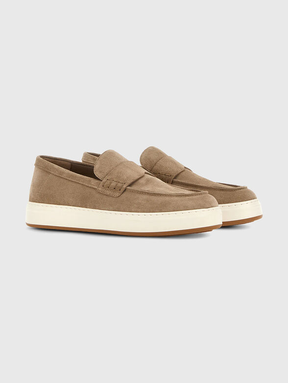 Beige suede loafers - 2
