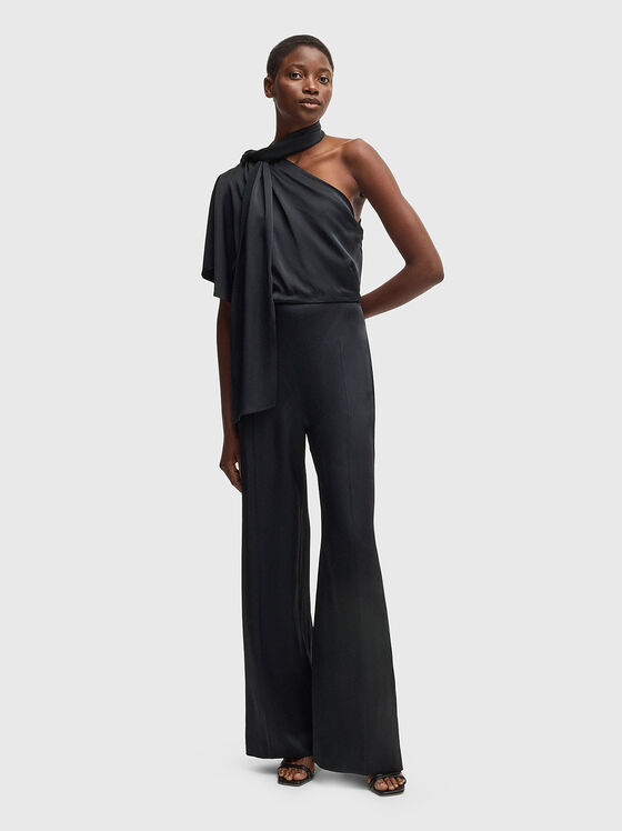 One shoulder jumpsuit with wide legs - 1